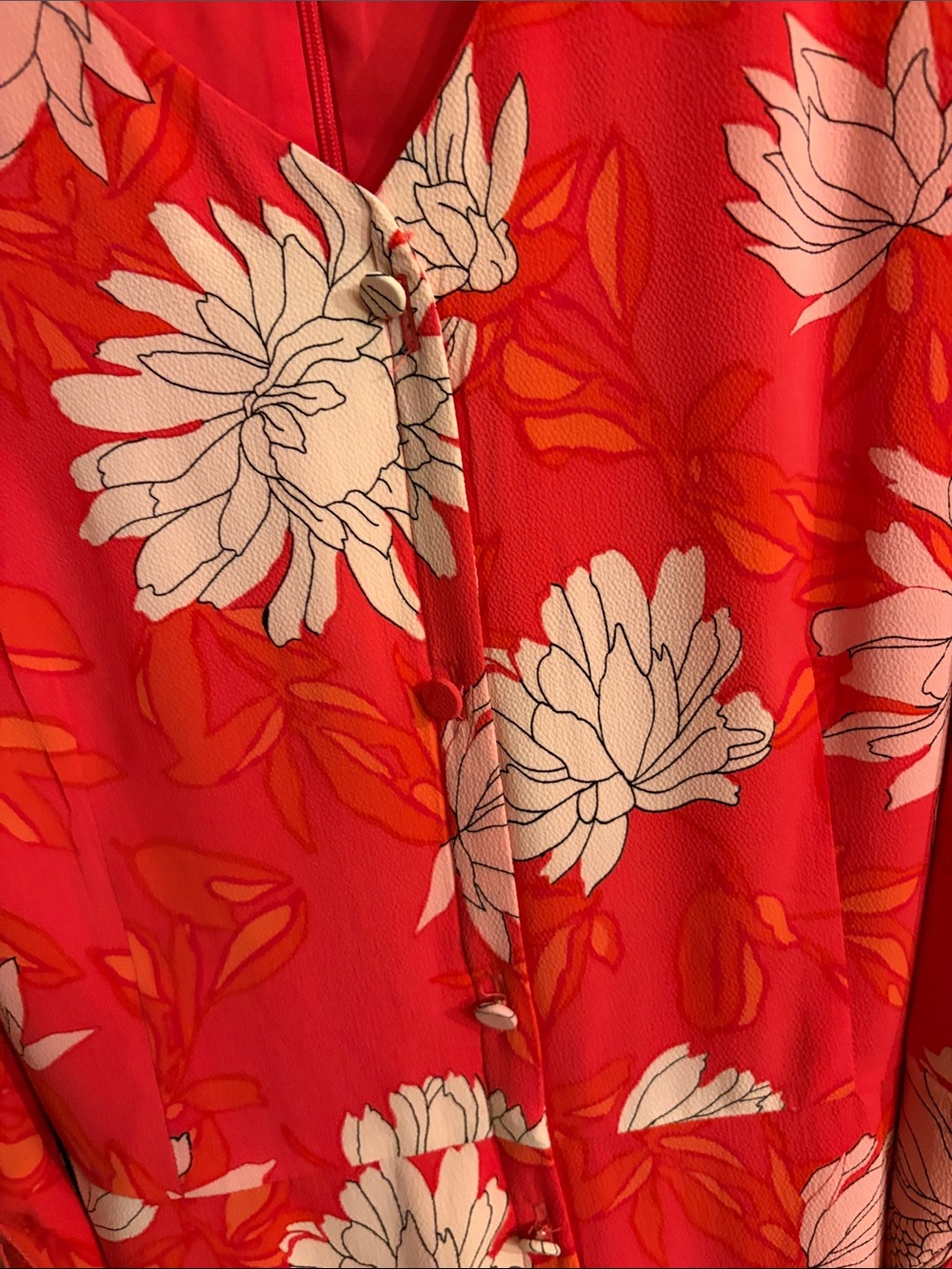Talbots Chrysanthemum Midi Shirt Dress Womens Petite Size 14 Pink Floral Belted - Picture 3 of 5